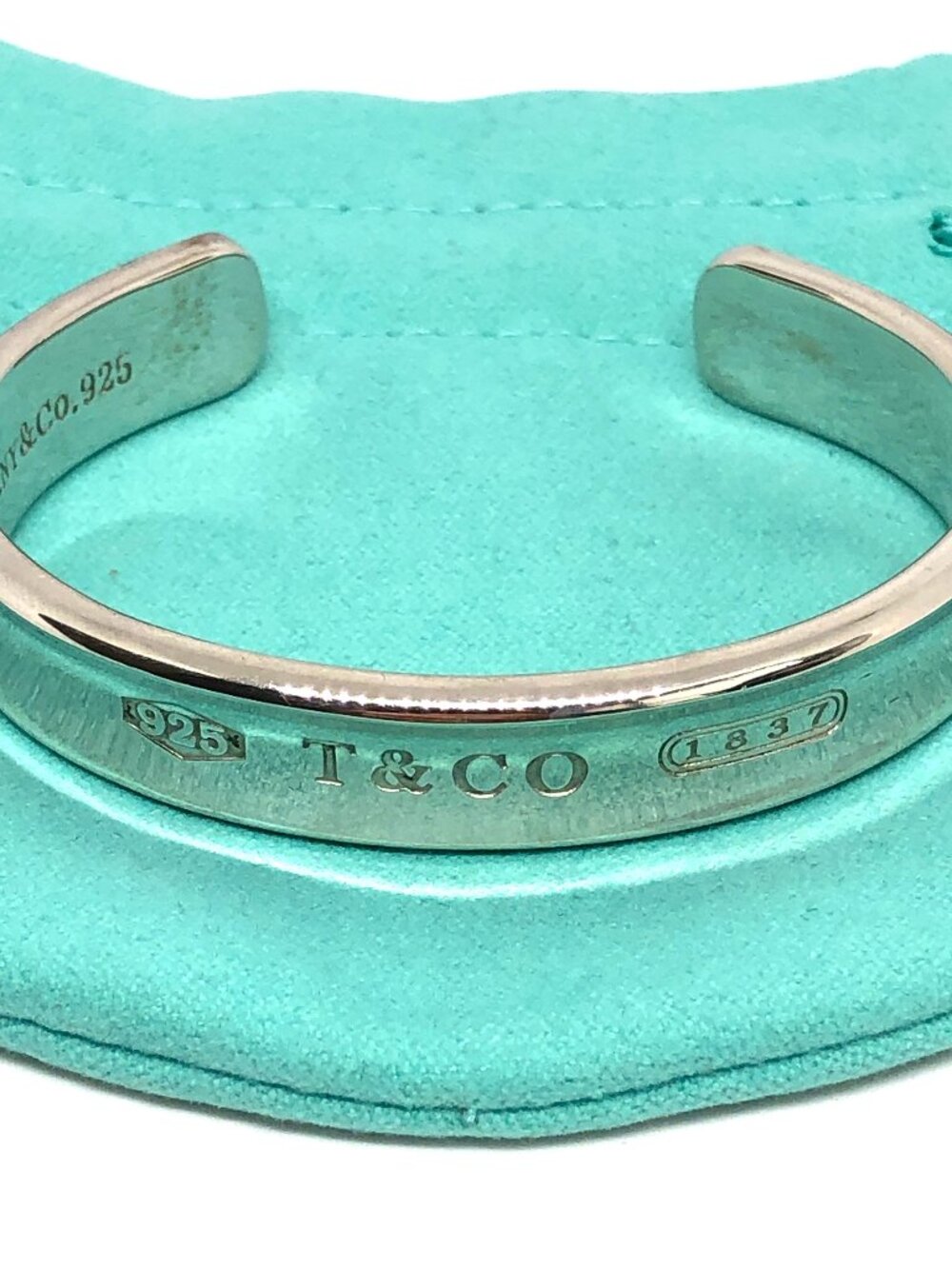 Tiffany & Co 925 Sterling Silver 1837 Concave Wide Cuff Bracelet 1997